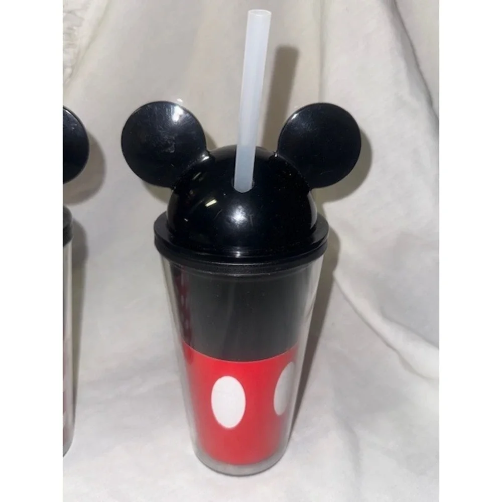 Disney Mickey & Minnie‎ Mouse Tumblers with Straws Set of 2